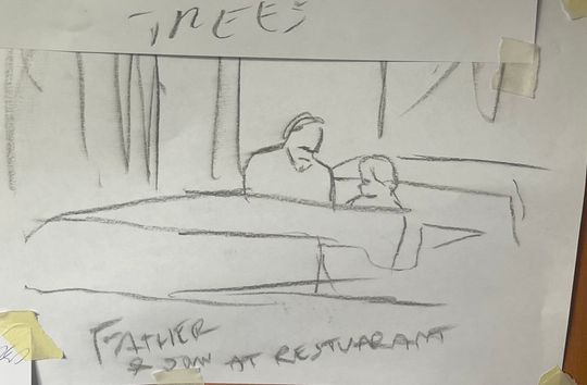 Father and son restaurant reunion 