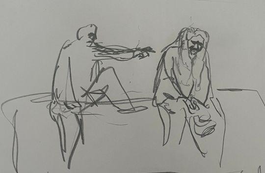 Hamlet confronting his mother