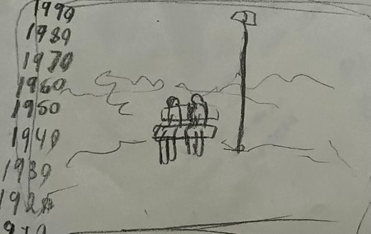 Vapor light park a couple on bench 