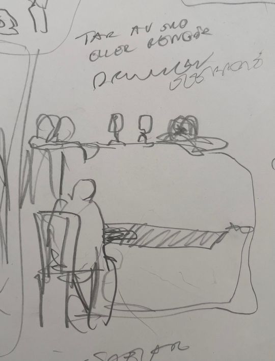 Playing piano, late party 