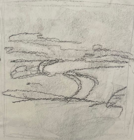 Lavender fields, summer night