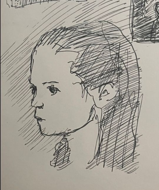 Little girl with a fierceful smile, a forehead of mysteries 