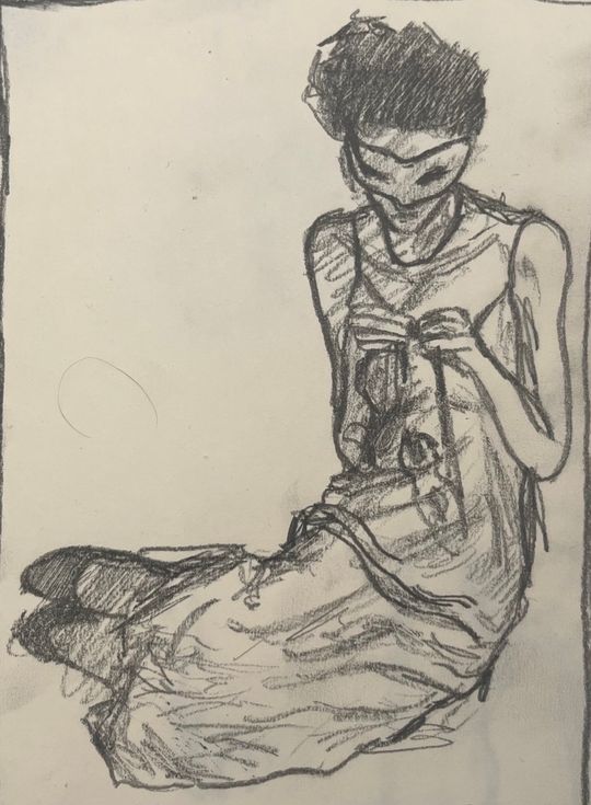 Majken with mask
