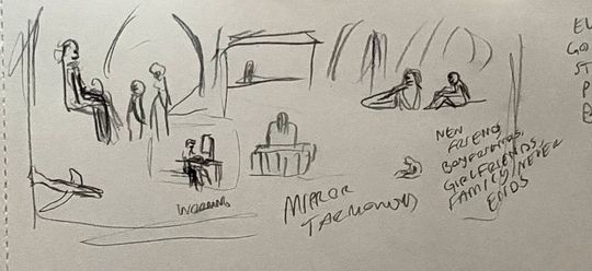 Mother seing her entire life, transcendence, mirror