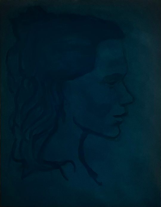 Side profile aristocratic woman