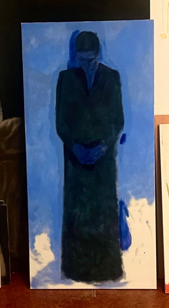 unfinished / woman in blue