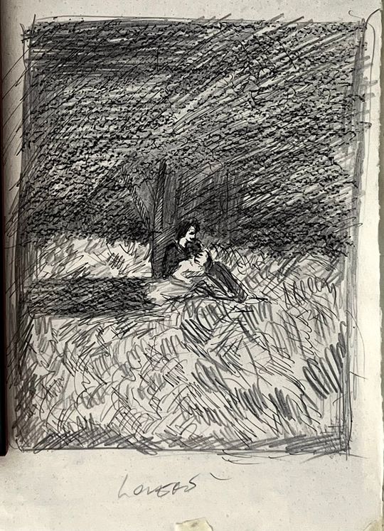 Love central in life , bed of flowers, a tree of life 