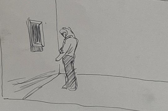 girl being moved in museum 