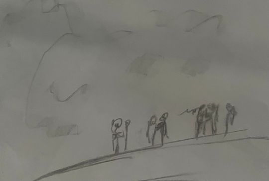 Folk dancing on high field